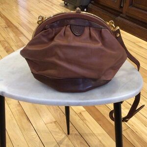 Vintage Bettina two tones Tan/Brown Leather Shoulder Purse